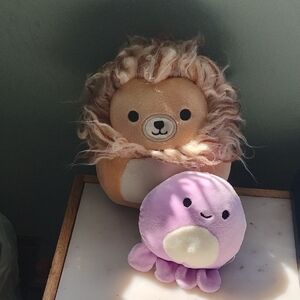 Cute Lion and Octopus Plush Set